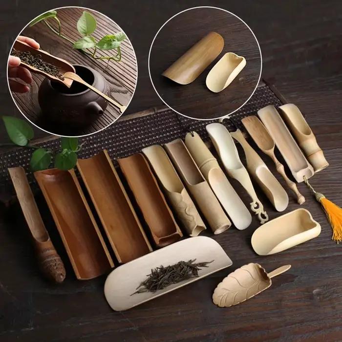 Cuillère à thé portable en bambou