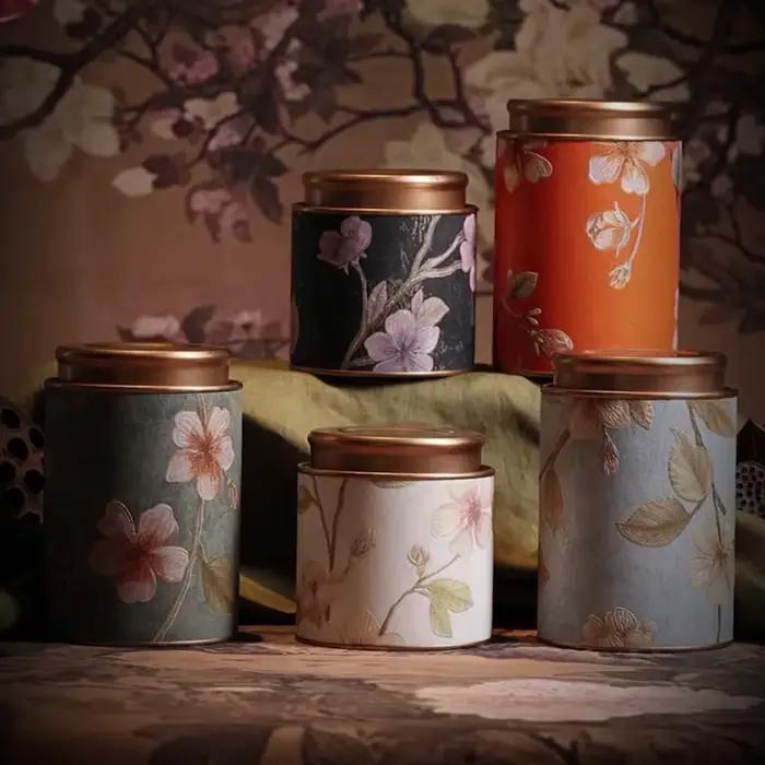 Boîte à thé rétro multifonctionnelle en fer résistante à l'humidité pour stockage de thé, sucre, matcha et autres aliments secs élégante pour la maison ou le bureau occasions spéciales