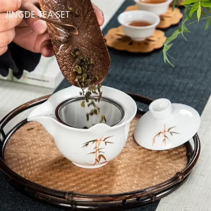 Soupière à thé chinoise Gaiwan faite à la main avec couvercle