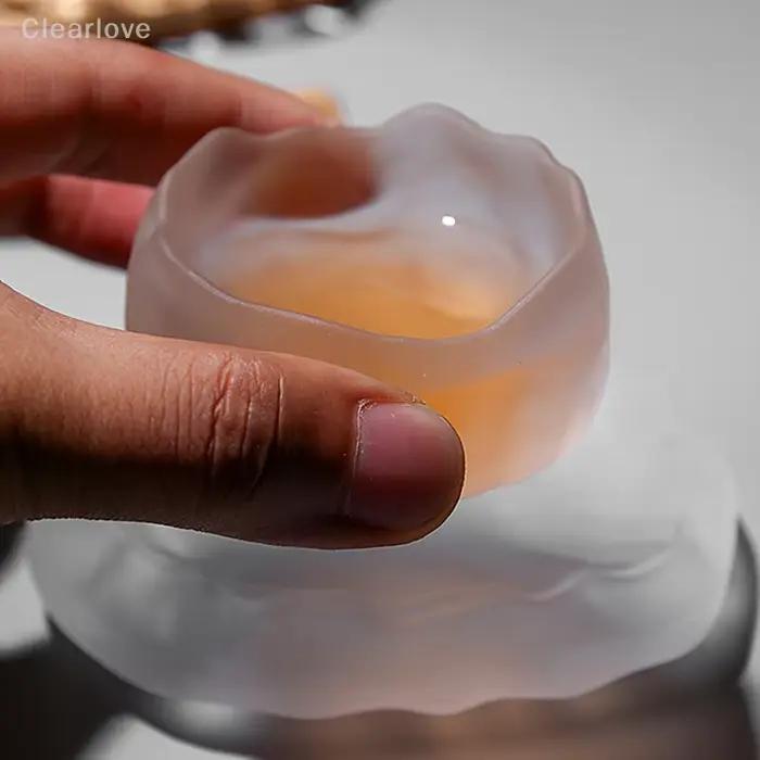 Tasse en Verre de Style Japonais Transparent et Glacé