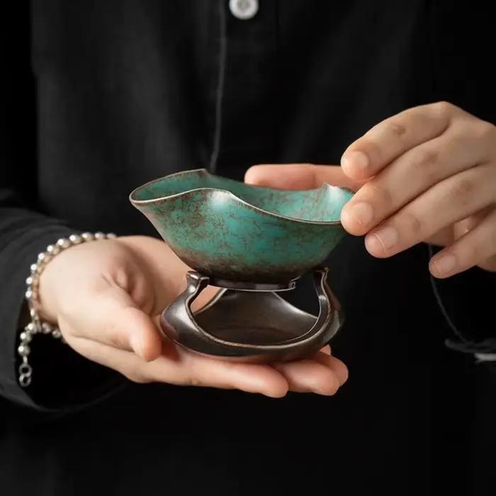 Accessoires de thé Kung Fu : Passoires à thé en céramique cuite au four