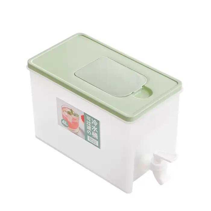 Bouilloire froide réfrigérateur 4 litres avec bouteille de limonade domestique pots et verres pour jus glacé thé aux fruits eau fraîche et boissons froides occasions spéciales