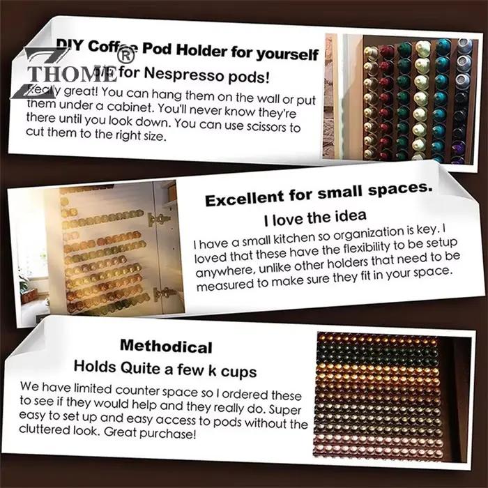 Bandes de rangement pour dosettes de café