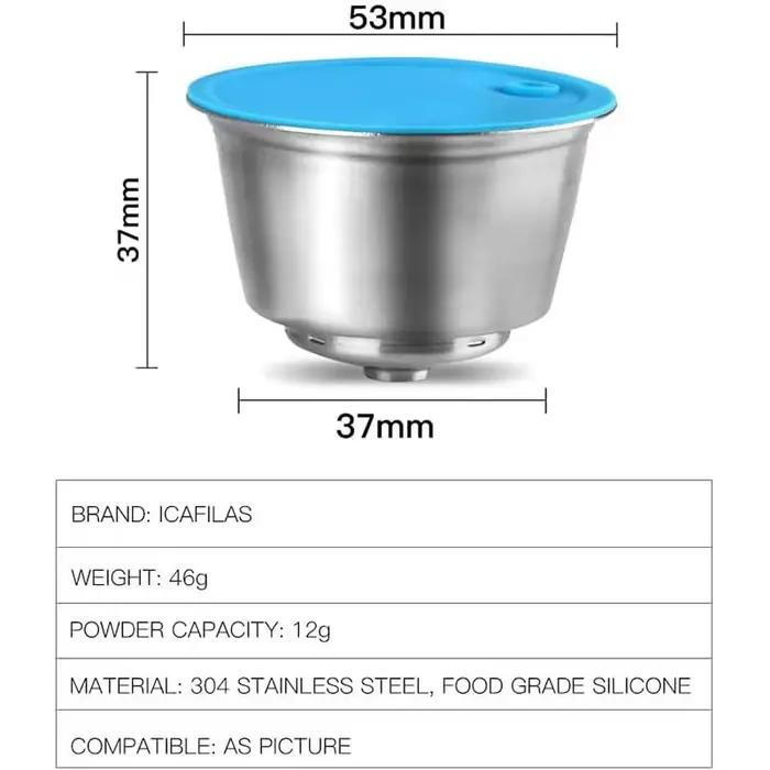 Capsules réutilisables i Cafilas en acier inoxydable pour machine Dolce Gusto occasions spéciales et quotidienne rechargeables économiques durable style