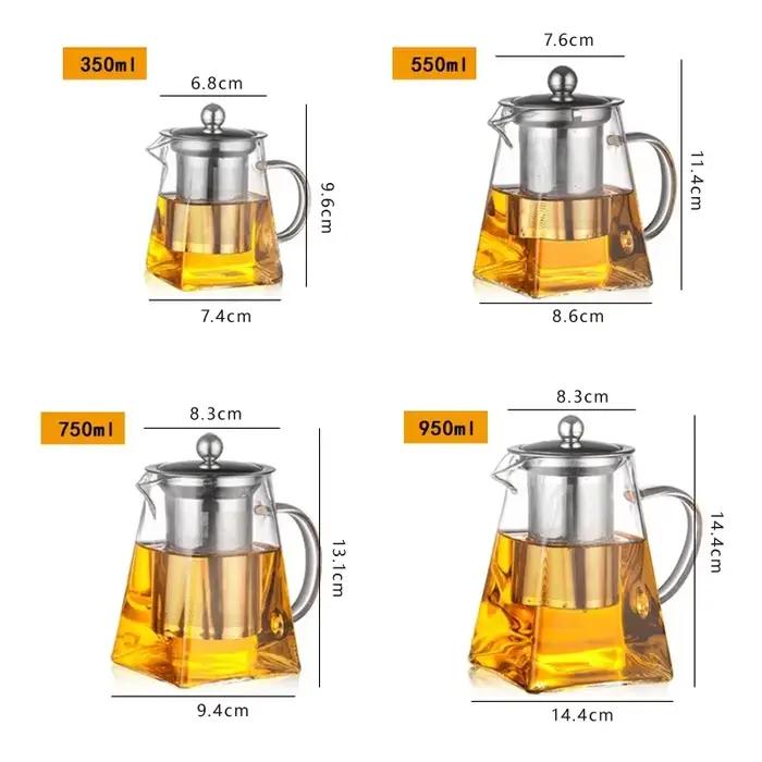 Glazen-Infuseur à vapeur, 550 ml, 750 ml, 950ml