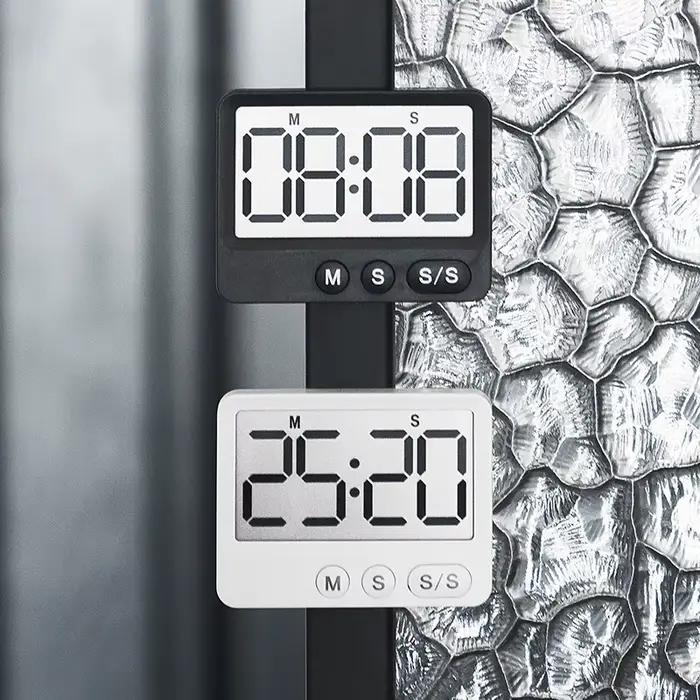 Minuterie Numérique Magnétique Muet avec Ecran LCD pour Cuisine et Études Occasions Spéciales Plastique Noir ou Vert Fonction Rappel d'Heure