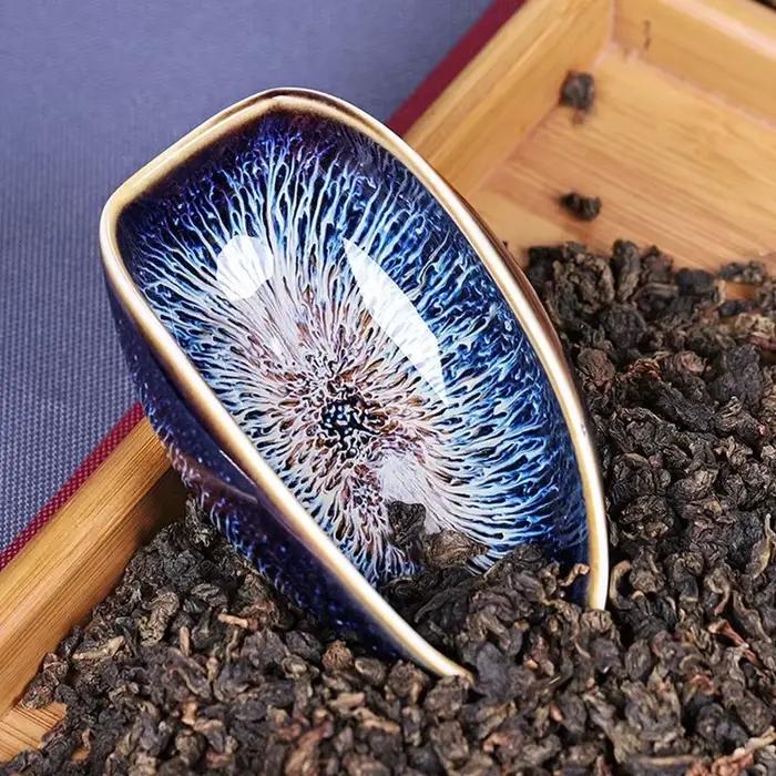 Cuillère à thé Kung chinois en porcelaine