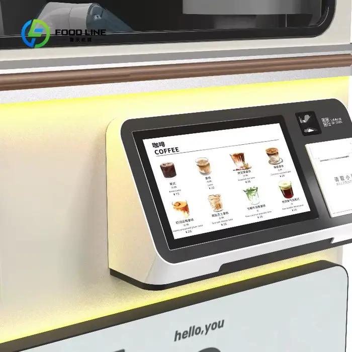 Machine à café robotisée personnalisable boissons chaudes froides robot préparation café entreprises ambiance de travail stimulante productivité événements professionnels
