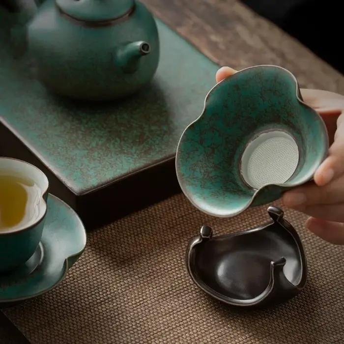 Accessoires de thé Kung Fu : Passoires à thé en céramique cuite au four