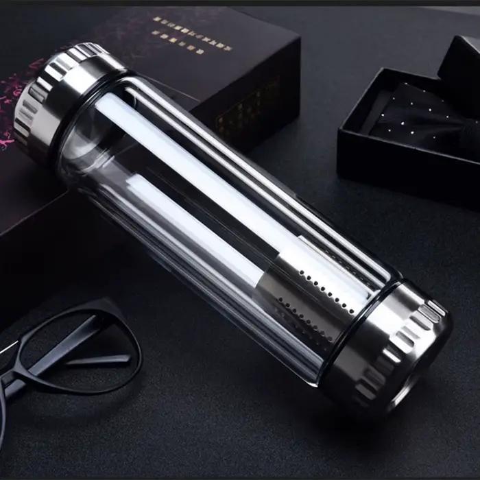 Bouteille de thé en verre double paroi avec filtre, gobelet filtrant, bouteille d'eau portable pour femmes, idéale pour usage intérieur et extérieur, pauses thé et occasions spéciales