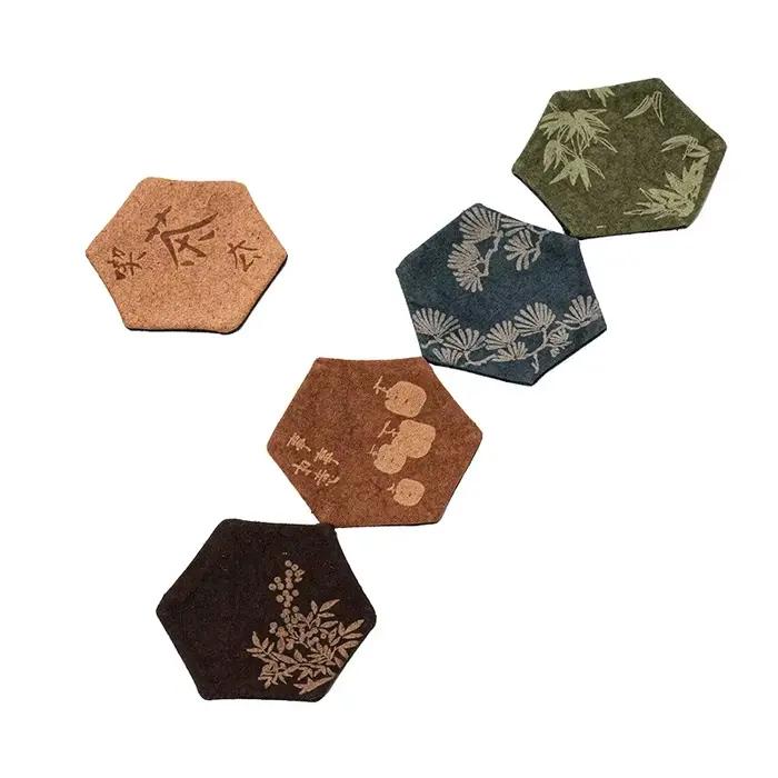 Cowijk-Porte-gobelet à thé brodé vintage, accessoires isolés ménagers