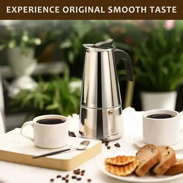 Cafetiere Moka 2 Tasses Acier Inoxydable Vert Clair Percolateur Portable Classique Pour Cafe Italian Espresso Latte Cuisine Occasions Speciales