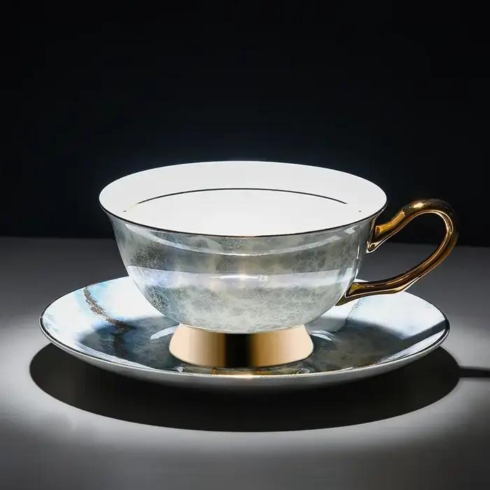 Ensemble de tasses à café Sophia style rétro luxueux en céramique avec motif floral pour usage domestique et professionnel occasions spéciales