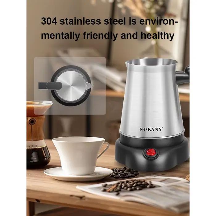 Bouilloire électrique 800 ml, cafetière turque, grecque, moka, théière, machine à café, en acier ino