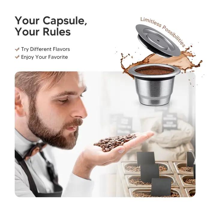 Capsules de café réutilisables pour Nespresso, filtre à café en acier inoxydable, expresso Crema, no