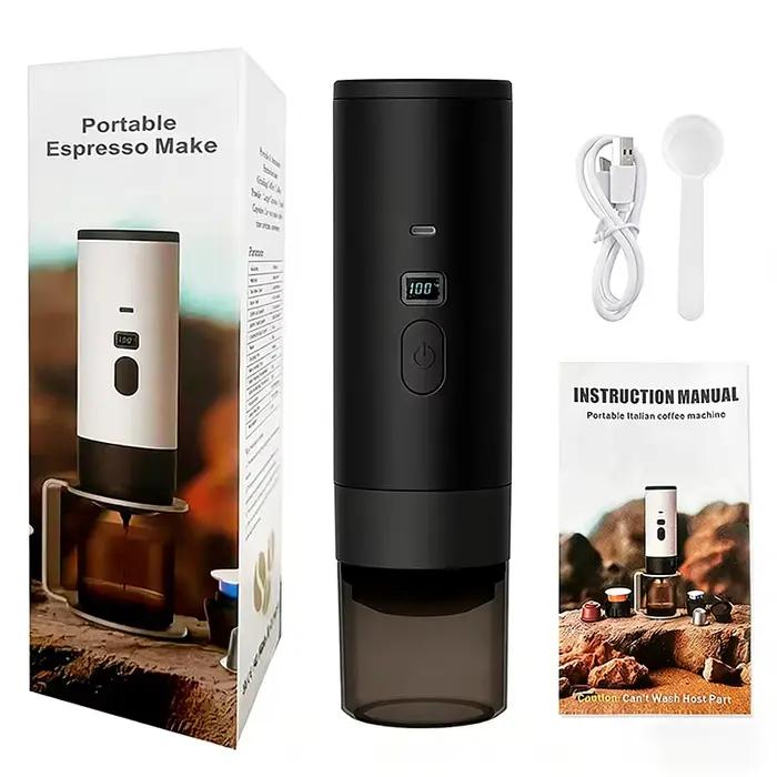 Cafetière portable 3-en-1 longue durée 7800 mAh, machine à café électrique à capsules pour voiture,