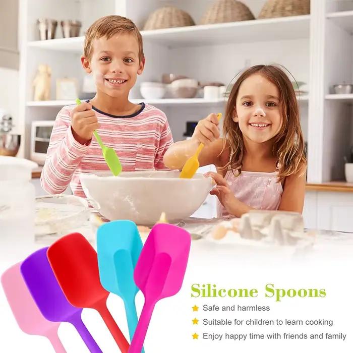 LMETJMA 28cm spatules en Silicone cuillère résistante à la chaleur spatule cuillère antiadhésive gra