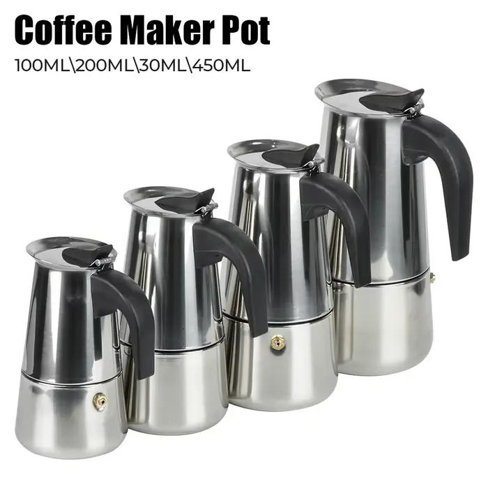Cafetière Moka en acier inoxydable, 2/4/6/9 tasses, moka expresso Latte, filtre de cuisinière, cafet