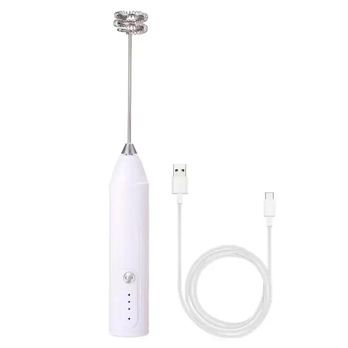 Mixeur à lait électrique + batteur à œufs sans fil, charge Type-C, 3 vitesses, mini mousseur à main,