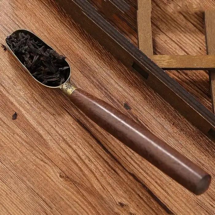 Nouveau cuillère à thé rétro créative en bois massif ébène cuillère à thé pelle à thé KongFu accesso