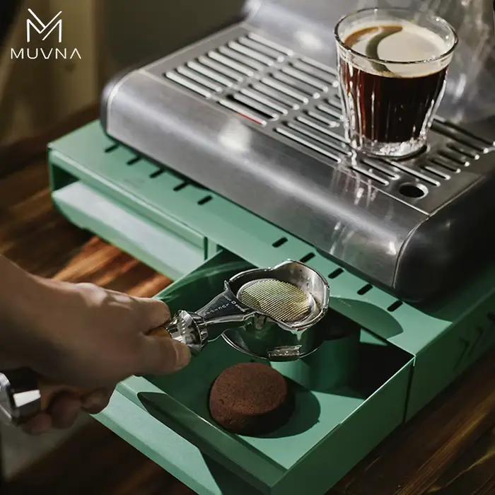 MUVNA – boîte à expresso pour bar, boîte de rangement pour café, conteneurs à expresso en métal à do