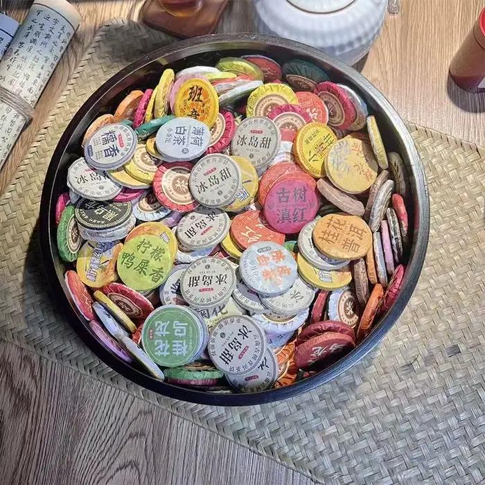 Shu Raw Puer – petite boîte de rangement pour gâteaux au thé, 30 divers, panier de rangement pour th