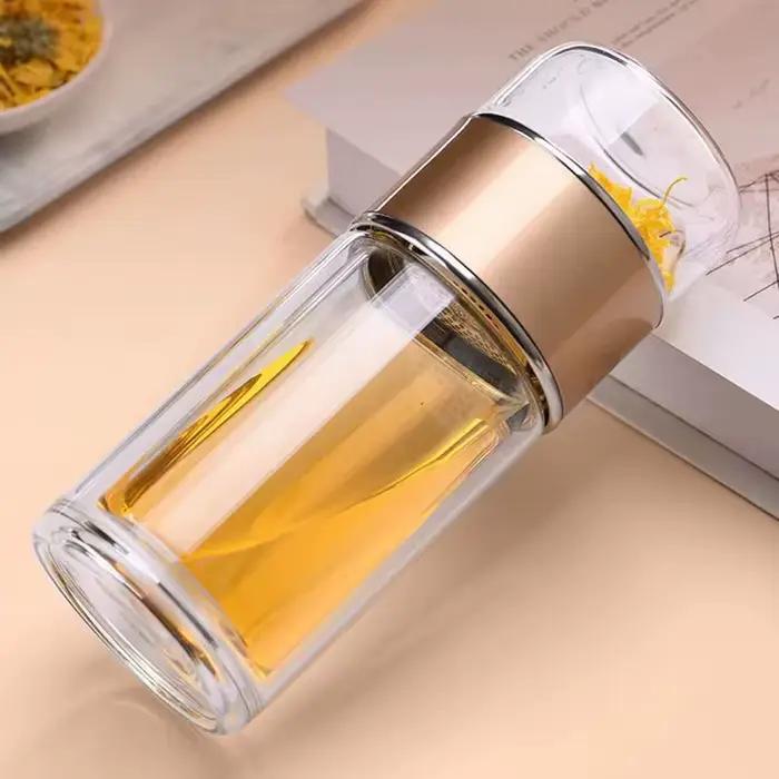 Bouteille d'eau de thé de 500ML, verre à haute teneur en Borosilicate, Double couche, tasse d'eau de