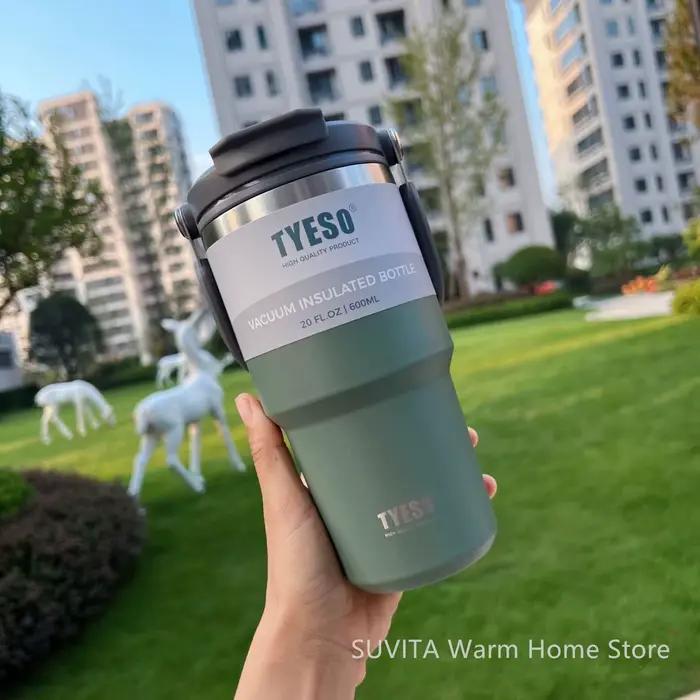 Tyeso – gobelet à café en acier inoxydable, tasse isolée thermique sous vide, grande capacité, Doubl