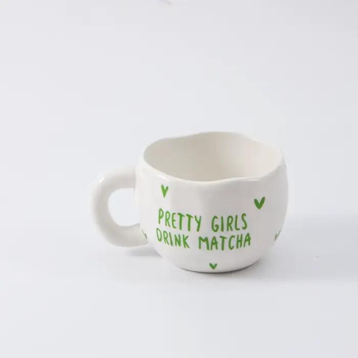 1 tasse à café en céramique de 220 ml/7,4 oz, fabriquée à la main avec des formes irrégulières, adap