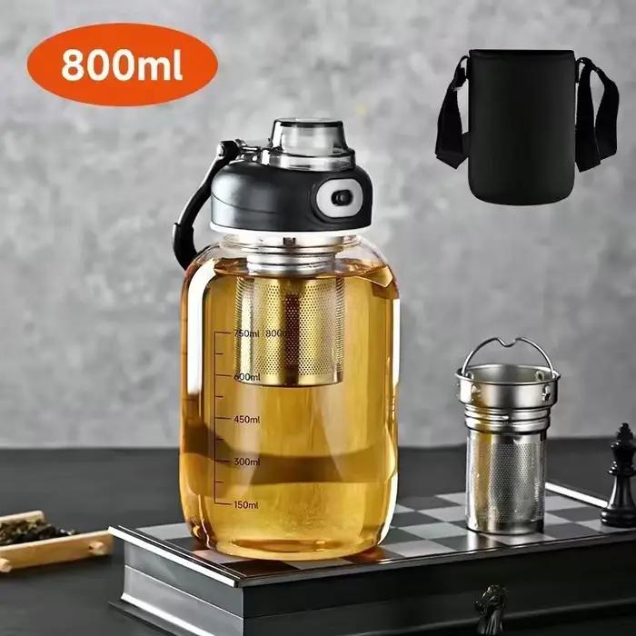 Bouteilles d'eau en verre de grande capacité avec passoire à thé, infuseur à thé Portable de voyage