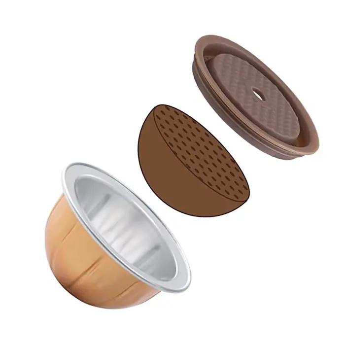 Capsules de café réutilisables 80/150/230ml, 6 pièces, et trois dosettes Vertuoline en silicone pour