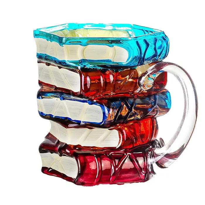 B64B-tasses à café 14 Oz livre verre peint Cappuccino expresso Latte tasse à thé avec poignée, nouve