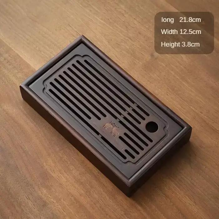 Plateau à thé chinois rétro en bambou naturel, rectangulaire, détachable, planche de Drainage du thé