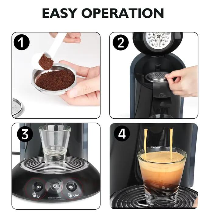 Capsule senseo réutilisables en acier inoxydable, bouchons pour machine à café Philips Senseo, filtr