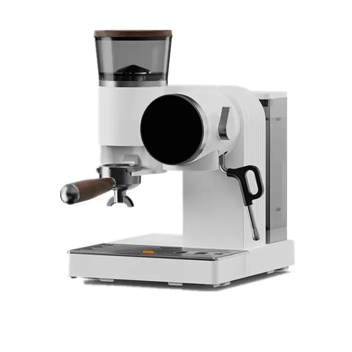 Machine à café 2 en 1 avec broyeur et mousseur à lait, machine à expresso 15 bars pour le bureau de