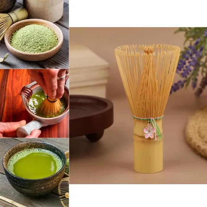 Cérémonie japonaise bambou Chasen Matcha thé vert poudre fouet brosse à thé accessoires de cuisine o