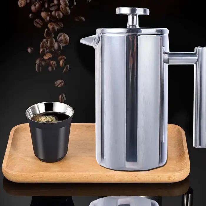 Cafetière à piston française 350 ml en acier inoxydable à double paroi