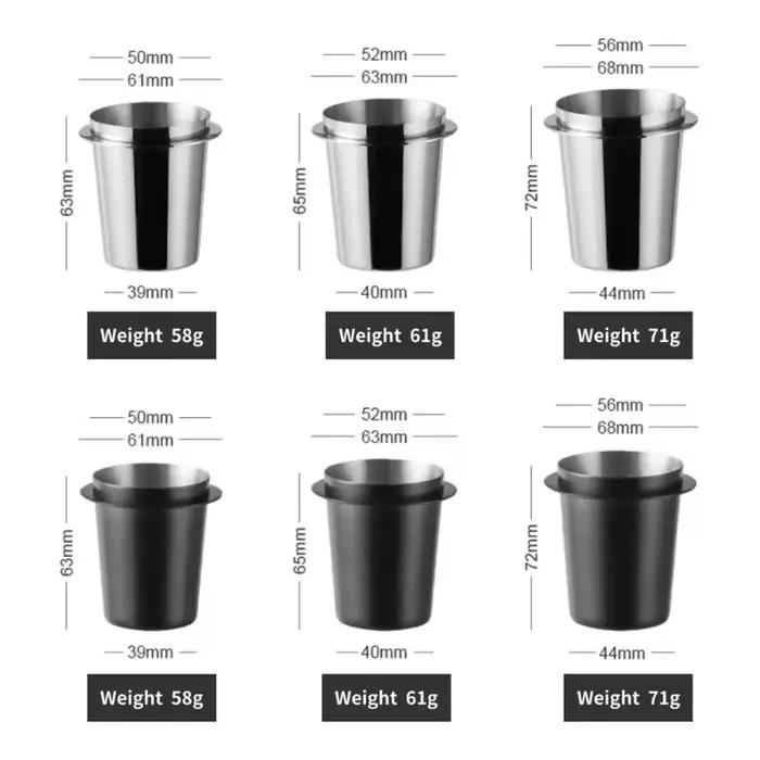 Tasse doseuse de café en acier inoxydable 51 53 58 mm pour machine à expresso broyeur portafiltro occasionnel amateur professionnel