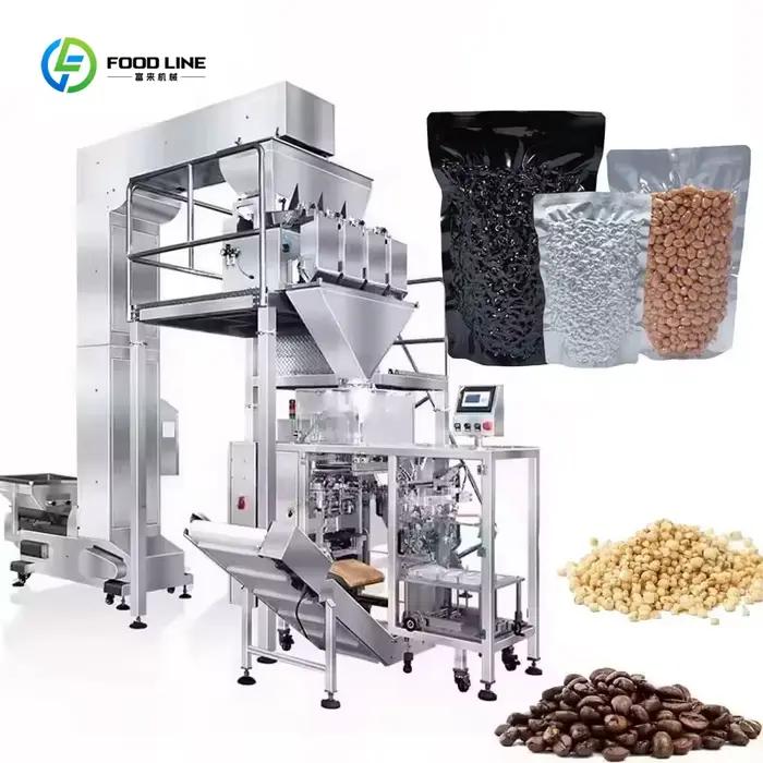 Machine d'emballage sous vide entièrement automatique personnalisée 250g 500g 1000g pour grains de café et céréales