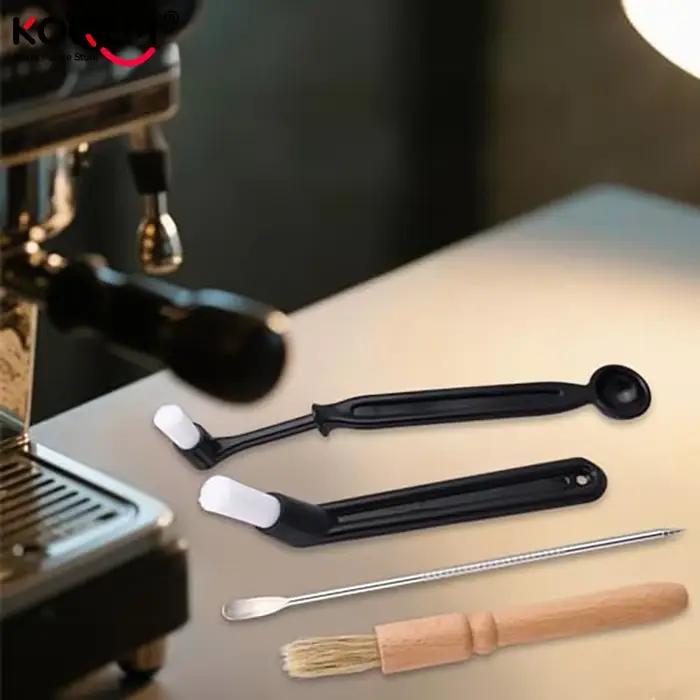 Ensemble de brosses de nettoyage pour machine à café en bois et acier inoxydable pour nettoyer et préserver la qualité du café occasions spéciales