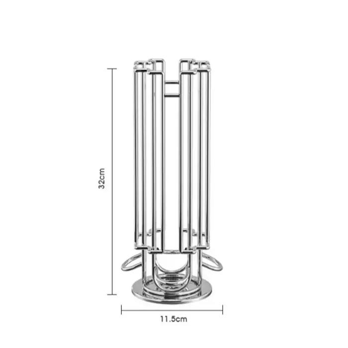 Support de rangement rotatif en métal pour dosettes de café