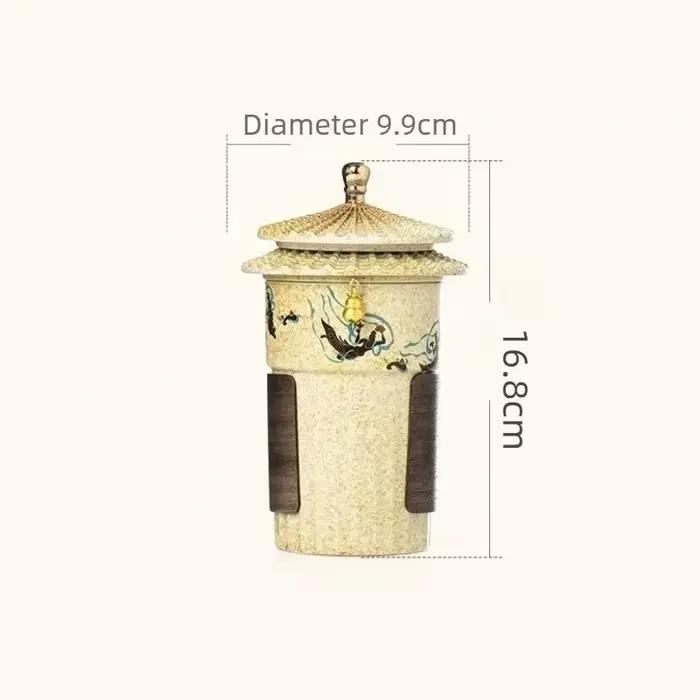 Tasse à thé créative Dunhuang en céramique avec séparateur motif artistique pour usage personnel et cadeaux occasions spéciales