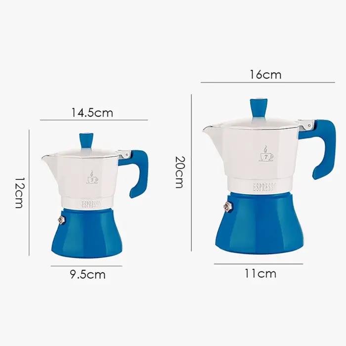Ensemble d'Accessoires de Café à Moka Aluminium avec Poignée Vintage pour Fêtes Familiales et Escapades Extérieures