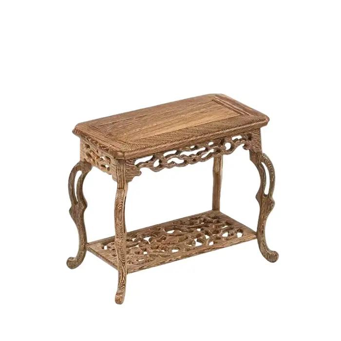 Théière en bois sur pied à 2 étages