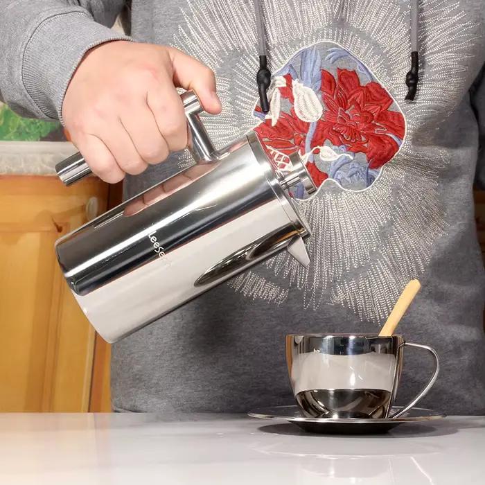 Meilleure cafetière à presse française – Double paroi en acier inoxydable 304