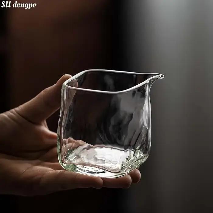 Tasse à thé Chahai YMOLGA en verre résistant à la chaleur transparent simple pour maison bureau camping occasions spéciales thé noir parfumé Oolong Pu'er Dahongpao Tie Guanyin