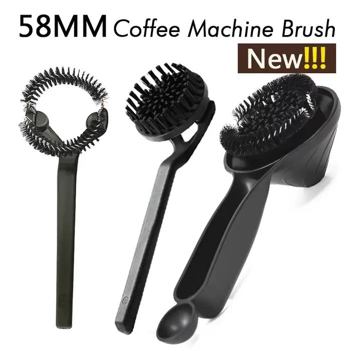 Brosse de nettoyage pour machine à café 58mm en plastique avec poils en nylon haute densité pour têtes de groupe de machine à expresso pour usage domestique et professionnel occasions spéciales