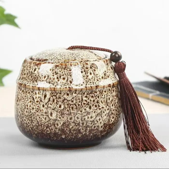 Théière en céramique et porcelaine pour le stockage de thé et café, objet décoratif bleu et blanc pour la maison et le bureau