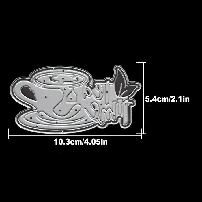 Original belle tasse de thé couches titre temps de thé matrices de découpe en métal Scrapbooking gaufrage décoratif