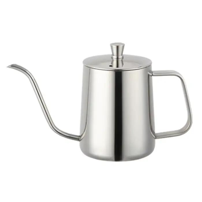 Bouilloire à café en acier inoxydable noir argenté